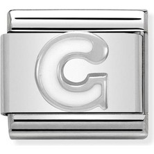Nomination Composable Classic Dekoratif Link - Harfler Beyaz - G - (07 G) 925 Gümüş