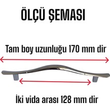 Glaswen Ördek Kulp Krom 128 mm Kulp Mobilya Mutfak Dolabı Çekmece Dolap Kapak Kulpu Kulbu Metal Kulp (8 Adet)