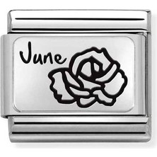 Nomination Composable Classic Dekoratif Link - Plakalar Aylar - Haziran - (18 June) 925 Gümüş
