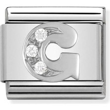 Nomination Composable Classic Dekoratif Link - Harfler Cz - G - (07 G) 925 Gümüş Zirkon