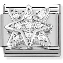 Nomination Composable Classic Dekoratif Link - Semboller - Rüzgar Gülü -  925 Gümüş Zirkon