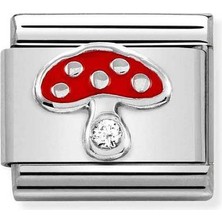 Nomination Composable Classic Dekoratif Link - Semboller - Mantar - (18 Mushroom) 925 Gümüş Zirkon