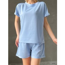 Merlavin Kadın Iki Iplik Kumaş Şortlu Ikili Takım (Renkli)