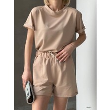 Merlavin Kadın Iki Iplik Kumaş Şortlu Ikili Takım (Renkli)