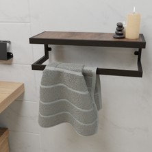 Lyla Concept Funda Banyo Ahşap Raflı Metal Havlu, Şal Askılık