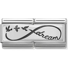 Nomination Composable Classic Dekoratif Link - Ikili Gravür - Sonsuz Rüya -  925 Gümüş