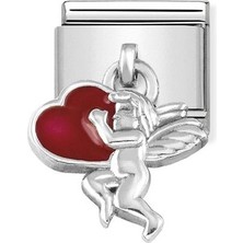 Nomination Composable Classic Dekoratif Charm - Charm Semboller - Kalpli Melek -  925 Gümüş