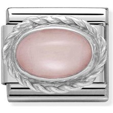 Nomination Composable Classic Dekoratif Link - Taşlar Oval - Pembe Opal - (22 Pink Opal) 925 Gümüş