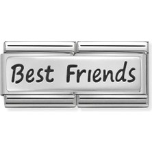 Nomination Composable Classic Dekoratif Link - Ikili Gravür - En Yakın Arkadaşlar -  925 Gümüş
