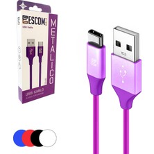 Escom Şarj Kablo Type-C 2.0A 1mt Escom Metalıco