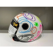 Sway Kask SW-715 Çenesiz Whıte Flower