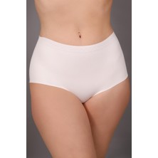 C&city Büyük Beden Kaymaz Yüksek Bel Lazer Külot C19201 Ekru