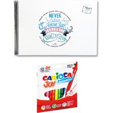 Akademi Çocuk Tükenmez Resim Defteri 2 & Carioca Joy Yıkanabilir 12'li Keçeli Kalem