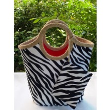 Çanta Tasarımcısı Plaj Çantası Zebra Desen