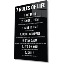 Trend Express 7 Rules Of Life Hayatın 7 Kuralı Ev ve Ofis Duvar Dekoru Hediyelik Büyük Tablo Dayanıklı Cam