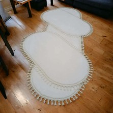 Altun Carpet 3lüx Pudra Pembe Post Pelüş Yatak Odası Takımı Kaymaz Taban 80*150 80*150 80*300