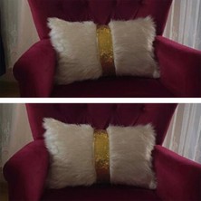 Yılmaz Home 2’li Peluş Şeritli Dikdörtgen Dekoratif Kırlent Kılıfı