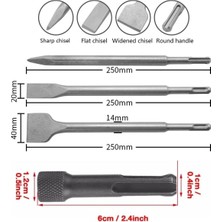 Depolife Kırıcı Delici Matkap Için Sds Plus Matkap Uç Seti Murç Keski 1/4 Hex Vidalama Adaptörü 4 Parça