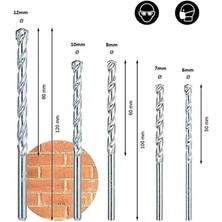 Depolife Beton Duvar Delme Matkap Uç Seti 5 Parça Elmas Delme Ucu Seti
