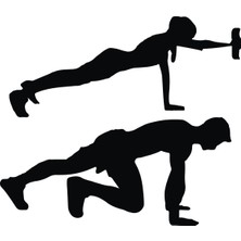 Emach Dizayn Spor Yapan Çift Temalı Ahşap Duvar Dekorasyonu Tablosu