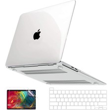 Five-E Apple MacBook Air 13.6 M2 Çipli 2022 Darbelere Dayanıklı Ön Arka Clear Parlak Kapak Kılıf ve Koruyucu Set A2681