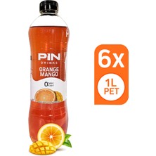 Pin Orange Mango Tropikal Beyaz Çay - Şekersiz & Kalorisiz - 6 Adet x 1 Litre