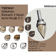 Tideway Göbekten Rulmanlı V Kanal Açma Bıçağı , D:15,9 S:6 Z:3