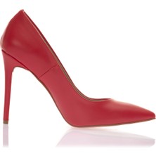 ShoeSSpring Kırmızı Stiletto 10,5 cm Kadın Ayakkabı