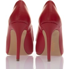 ShoeSSpring Kırmızı Stiletto 10,5 cm Kadın Ayakkabı