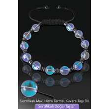 Tesbih Atölyesi Sertifikalı Gerçek Beyaz Hidro Termal Kuvars Taşı Bileklik - Ayarlamalı