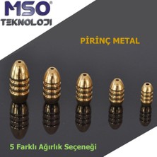 MSO Teknoloji Olta Balıkçılık Pirinç Metal Mermi Tip Ağırlık Kurşun