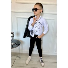 Modavals Erkek Çocuk 4 Parça Deri Ceket Kot Pantolon Kombin - 574283691