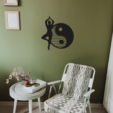 Emach Dizayn Yoga Temalı Duvar Dekoru - 35X35 cm - Çift Taraflı Bant ile Kolay Montaj