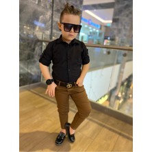 Modavals Erkek Çocuk 3 Parça Gabardin Pantolon & Gömlek & Kemer KOMBİN-745236981