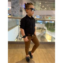 Modavals Erkek Çocuk 3 Parça Gabardin Pantolon & Gömlek & Kemer KOMBİN-745236981