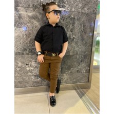 Modavals Erkek Çocuk 3 Parça Gabardin Pantolon & Gömlek & Kemer KOMBİN-745236981