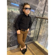 Modavals Erkek Çocuk 3 Parça Gabardin Pantolon & Gömlek & Kemer KOMBİN-745236981