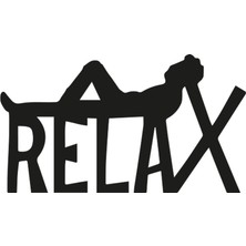 Emach Dizayn Relax Yazılı Ahşap Duvar Dekoru - 20X35 cm - Çift Taraflı Bant ile Kolay Montaj