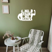 Emach Dizayn No Pain No Gain Fitness Inspirational Ahşap Duvar Dekoru - 3 mm Mdf - Kolay Montaj