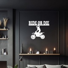Emach Dizayn Ride Or Die Motorsiklet Ahşap Duvar Dekorasyonu
