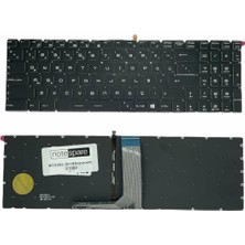 Notespare Msi ile Uyumlu GE72 6qe, GE72 7rd, GL62 6qc, GL62 6qe, GL62 7qf Notebook Klavye Işıklı Siyah Tr
