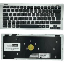 Notespare Sony ile Uyumlu Vaio VGN-SR140DP, VGN-SR140DS, VGN-SR140E Notebook Klavye Gümüş Gri Tr