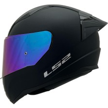 Ls2 Rapıd 2 Mat Siyah Kask Gökkuşağı Cam+Spoiler