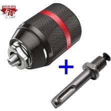 Depolife Kilitlemeli Anahtarsız Mandren 2 - 13 mm Sds Plus Matkap Uç Metal Mandrel Hilti Adaptör Hediye