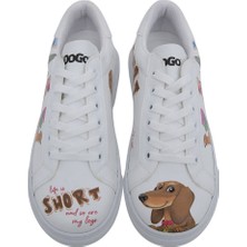 Kadın Vegan Deri Beyaz Sneakers - Mini Puppy Tasarım