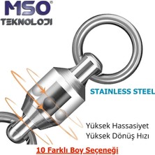 MSO Teknoloji Olta Balıkçılık VIP Kalite Paslanmaz Çelik Fırdöndü