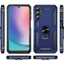 Fibaks Samsung Galaxy A25 Kılıf Military Armor Ring Case Yüzüklü Standlı Tank Koruma Silikon Kapak