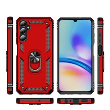 Fibaks Samsung Galaxy A05S Kılıf Military Armor Ring Case Yüzüklü Standlı Tank Koruma Silikon Kapak