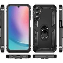 Fibaks Samsung Galaxy A25 Kılıf Military Armor Ring Case Yüzüklü Standlı Tank Koruma Silikon Kapak