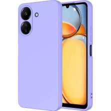 Fibaks Xiaomi Poco C65 Kılıf Kadife Lansman Soft Yumuşak Liquid Silikon Kamera Korumalı Kapak